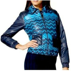 MISSONI for Target Blue Zig Zag Puffer Jacket XL
